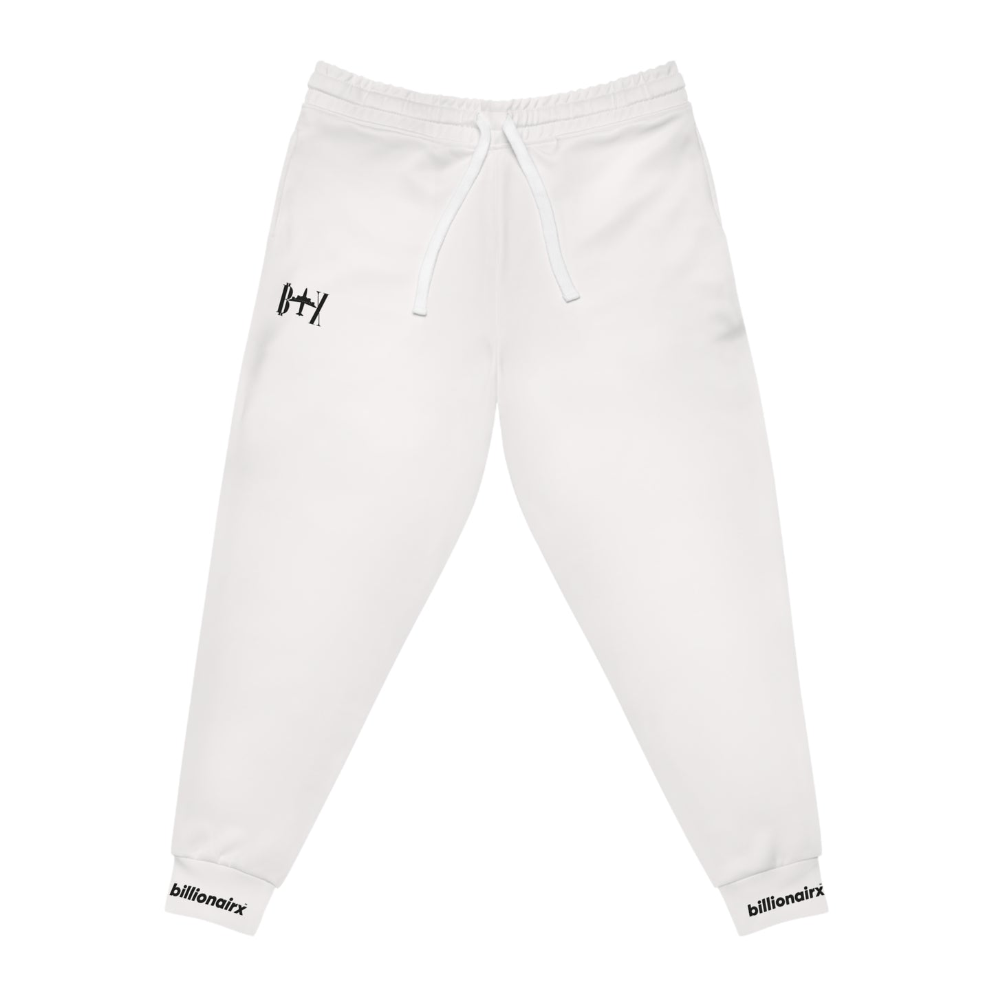 billionairx Minimal Barbell Athletic Joggers Black Gym Sweatpants White