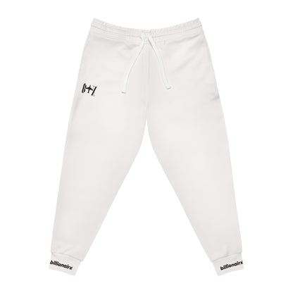 billionairx Minimal Barbell Athletic Joggers Black Gym Sweatpants White