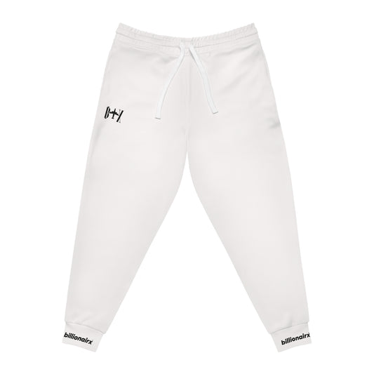 billionairx Minimal Barbell Athletic Joggers Black Gym Sweatpants White