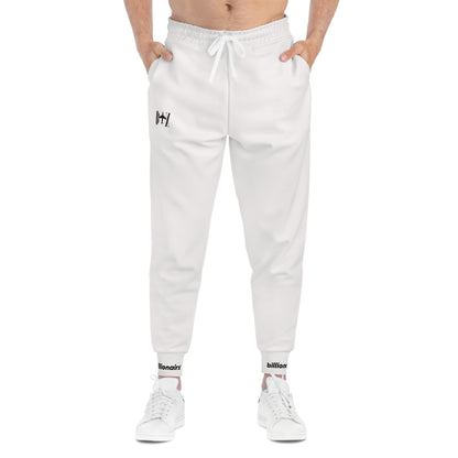 billionairx Minimal Barbell Athletic Joggers Black Gym Sweatpants White
